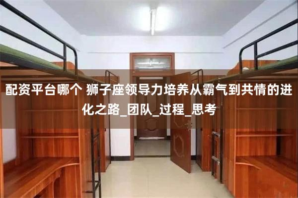 配资平台哪个 狮子座领导力培养从霸气到共情的进化之路_团队_过程_思考